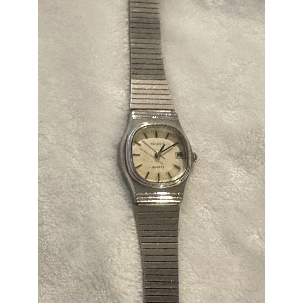Advance Quartz Watch Womens‎ Silver Tone Stainless Steel Date Japan